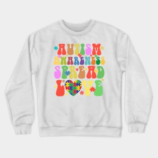 Spread Love Autism Awareness Gift for Birthday, Mother's Day, Thanksgiving, Christmas Crewneck Sweatshirt